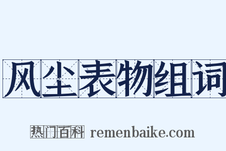 风尘表物组词是什么意思的图片
